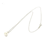 Tiffany & Co 18K Gold 7.5 mm Akoya Pearl 0.10 CT Diamond Necklace Size 16" »U424