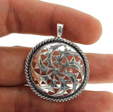 Solid Sterling Silver Cutting Fan Design Pendant»P319