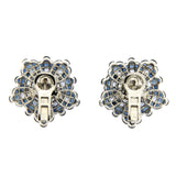 18K White Gold Diamonds & Invisible Set 34.26 CT Blue Sapphire  Earrings »BL3026