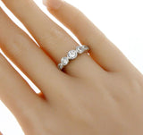 925 Sterling Silver Rhodium Plated Clear Cubic Zirconia CZ Bezel Ring