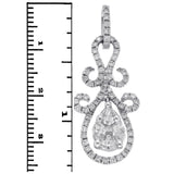 Fancy 0.96 CT Diamonds 18K White Gold Drop Pendant » N117