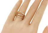 Tiffany & Co Elsa Peretti Silver & 18K Rose Gold Wave 5 Raw Ring Size 6 $1000