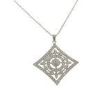 ▌Women's 925 Sterling Silver Dots and one Diamond Antique look 16" Necklace»P512
