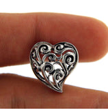 Solid Sterling Silver Cut Out Cluster HEART Pendant»P22