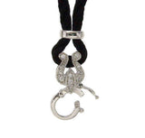 ▌925 sterling silver Braided Wool Rope Adjustable CZ Chain Necklace »CH25