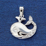 ▌925 Sterling Silver Happy Whale CZ Pendant » P72