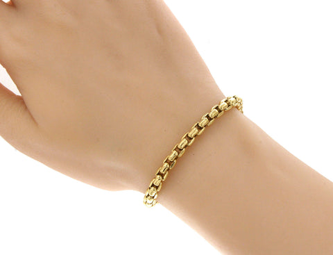 Authentic Tiffany 18K Yellow Gold 5mm Box Link Bracelet Size