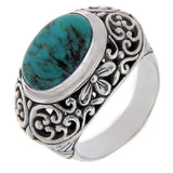 Solid Sterling Silver Turquoise Dome Cluster Ring » R120