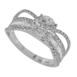1.23 Ct Diamonds in 18K White Gold Engagement Ring Size 6 »N123