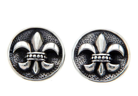 925 Sterling Silver Bali Fleur De Lys Gothic Stud Earring»E26