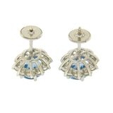 TIFFANY & CO 950 Platinum 14 mm Aquamarines & Diamonds Stud Earrings »BO3