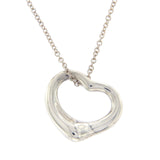 Tiffany & Co 925 Silver Elsa Peretti 16 mm Open Hearts Necklace Size 16" »U224