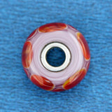 ¦AUTHENTIC TROLLBEADS Violet & RED Art Glass Bead » U324