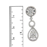 ▌18K White Gold 2.40 CT Marquise & Round invisible Set Diamonds Earrings »N112