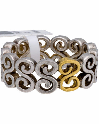 ¦Authentic GURHAN Silver Yellow Gold Vortex Eternity Ring Size 6.5 »$ 250