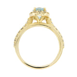 1.66 CT Blue Topaz & 1 CT Diamonds in 14K Yellow Gold Cocktail Ring