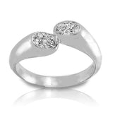 Solid Sterling Silver Diamond Engagement Ring»R223