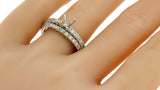 18K White Gold 0.62 CT Diamonds Semi Mount Engagement Ring Size 6 »N23