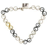 Auth GURHAN 925 Sterling Silver & Gold Vortex Link Chain Necklace 17"-19"»$1960