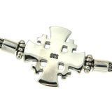 ¦Unisex 925 Sterling Silver Bali Cross CZ Bracelet Size 7 1/2" » B223