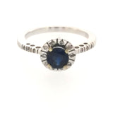 18K White Gold 0.12 CT Diamonds & 0.58 CT Blue Sapphire Engagement Ring »BL116