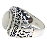 Solid Sterling Silver Oval MOP Ring»R124