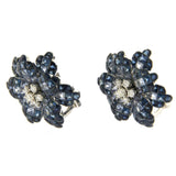 18K White Gold Diamonds & Invisible Set 34.26 CT Blue Sapphire  Earrings »BL3026