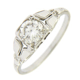 0.60 CT Old European Cut Diamonds 14K White Gold Engagement Ring