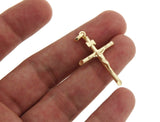 ▌Solid 14k Yellow Gold INRI Latin Jesus Crucifix  42mm Height Cross Pendant »G13