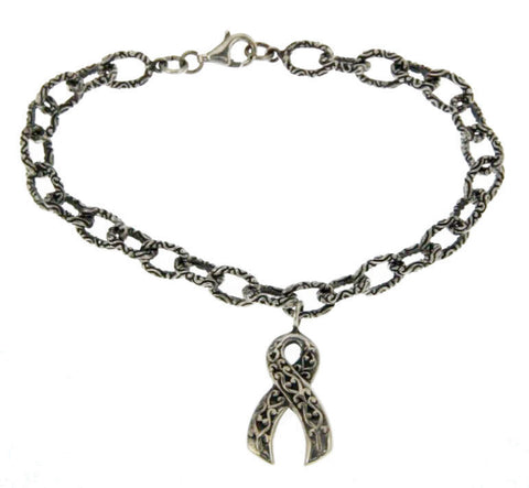 ¦925 Sterling Silver Bali With Charm bracelet Size 7.5 » B37