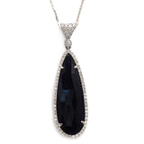 Fancy 0.52 CT Diamonds 17.57 CT Rose Cut Blue Sapphire Necklace Size 16"»NP13