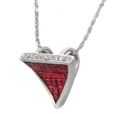 14K White Gold 0.09 CT Diamonds 2.90 CT Invisible Set Ruby Necklace 16" »BL17