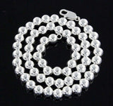 ¦Solid 925 Sterling Sterling 8MM Ball Beads Italy Necklace Size 16",18",20"»C28
