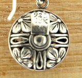 925 Sterling Silver 18k Gold Bezel St Garnet Amethyst Flower Dangle Earring»E113