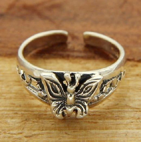 Solid Sterling Adjustable Butterfly Toe Ring » R311