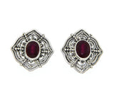 925 Sterling Silver Handmade Bali Ruby Earring » E222