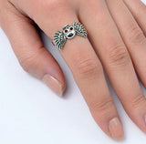 ▌Unisex 925 Sterling Silver Skull Winged Ring Size 5,6,7,8,9,10,11,12 » R12/4