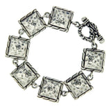 ¦925 Solid Sterling Silver Hammered Square Bali Women's Bracelet Size 5 1/4 »B21