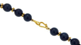 ▌Estate 18K Yellow Gold & 10 mm Lapis Beads Out Standing Necklace Size 16" »U37