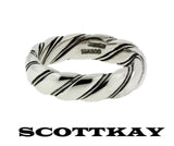 ▌Authentic Scott Kay 19K white gold Men's Wedding Band Ring Size 10.5 »U55