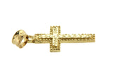 ¦Solid 14k Yellow Gold 28 mm Height Diamond Cut Cross Pendant »G113