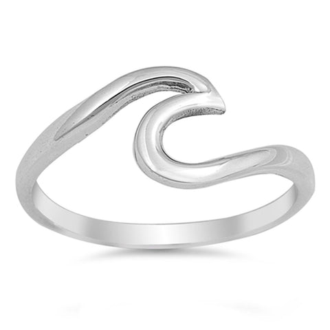 Beautiful 925 Sterling Silver Wave Ring Size 2,3,4,5,6,7.8.9,10,11,12,13,14»R119