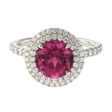 Tiffany & Co 690 Platinum Diamond 1.50 CT Rubellite Engagement Ring Siz 6 $8200