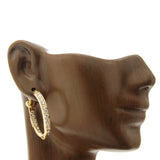 H Stern 18K Yellow Gold 4.85 CT Diamonds 1.12" Hoop Earrings