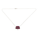 18K Gold 0.11 CT Diamonds 606 CT Invisible Set Ruby Purse Necklace 18" »N3127