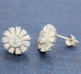 ¦Women's 925 Sterling Silver Round Flower White CZ Stud Earring »E312