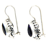 925 Sterling Silver Scroll Swirl Amethyst Earring»E223