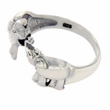 925 Sterling Silver Plain Mother and Baby Elephant Ring Size 4,5,6,7,8,9,10»R85