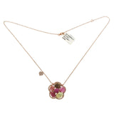 Sliced 10.8 CT Multi Sapphire & Diamonds 14K Gold Flower Necklace Size 16"-18"