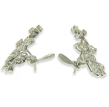 14K Solid Gold With Rough Diamonds Flower Cluster Earrings » GU124